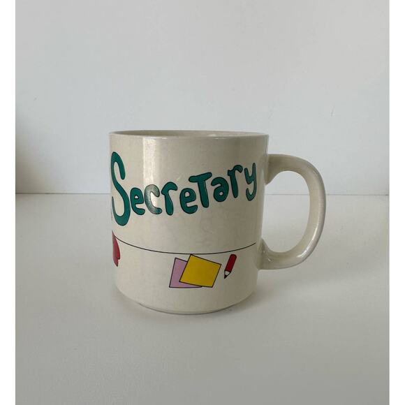 Vintage Mug 1987 Secretary, Small Crack, Use for Cute Planter - Picture 5 of 8